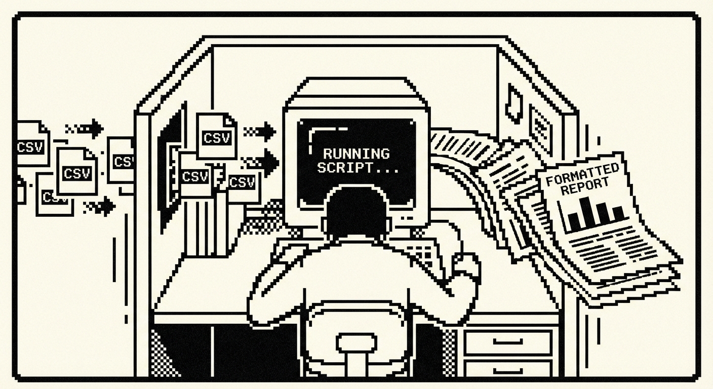 Script transforming CSV files into a formatted report