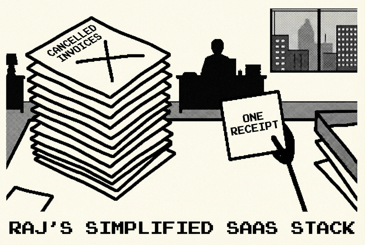 Ten cancelled invoices versus one small receipt: Raj's stack after chapter 4