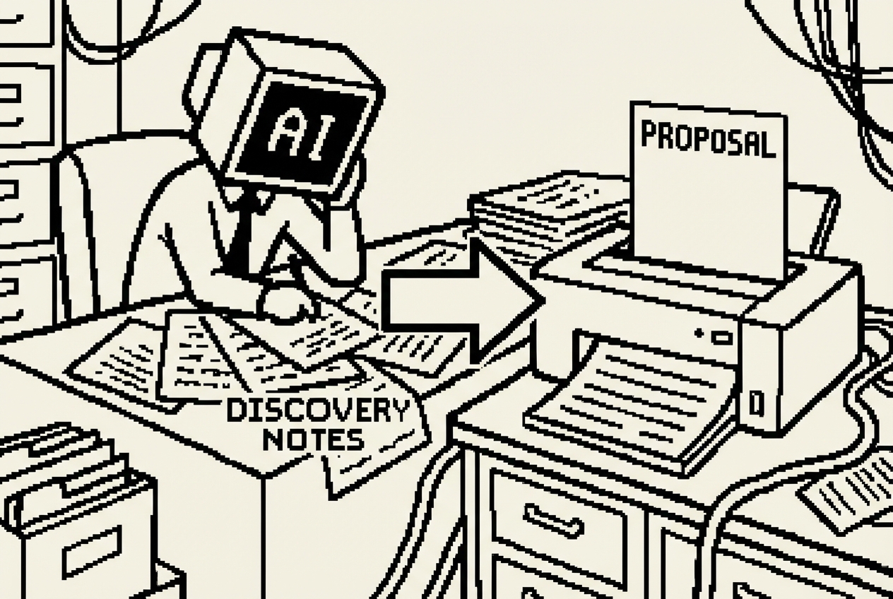 AI reading discovery notes and generating a polished proposal document